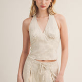 Halter Neck Stripe Top