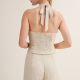 Halter Neck Stripe Top