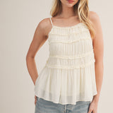 Flowy Cami Top With Ruffle Detail