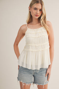 Flowy Cami Top With Ruffle Detail