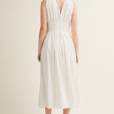Sleeveless Gauze Midi Dress With Bead Detail