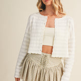Pointelle Sweater Cardigan