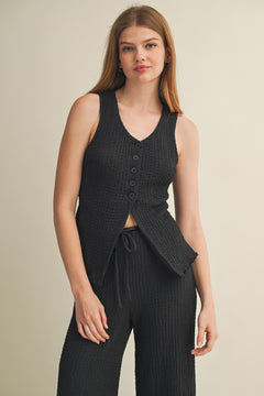 Bubble Crinkle Textured Vest