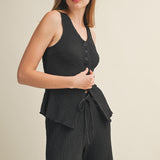 Bubble Crinkle Textured Vest
