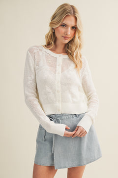 Floral Jacquard Cardigan