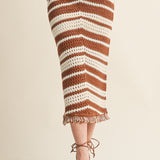 Chevron Pattern Color Block Skirt