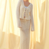 Crochet Knit Maxi Skirt