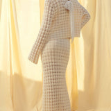 Crochet Knit Maxi Skirt