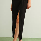 Ribbed Twist On Side Knit Skirt