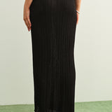 Ribbed Twist On Side Knit Skirt