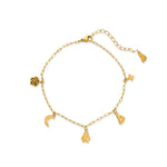 Moon Flower Anklet - gold, womens anklet collection 