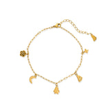 Moon Flower Anklet - gold, womens anklet collection 