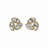Oval Diamond Detail Stud Earrings