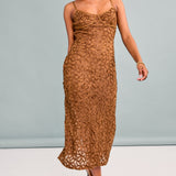 Sweetheart Neck Lace Midi Dress
