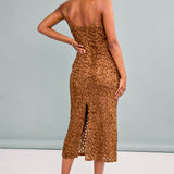 Sweetheart Neck Lace Midi Dress