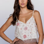Sequin Embellished Tank - pink/ivory - womens top collection