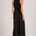 Maxi Mock Neck Sleeveless Dress - black, womens dress collection
