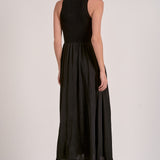 Maxi Mock Neck Sleeveless Dress - black, womens dress collection