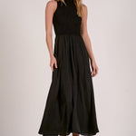 Maxi Mock Neck Sleeveless Dress - black, womens dress collection