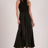 Maxi Mock Neck Sleeveless Dress - black, womens dress collection