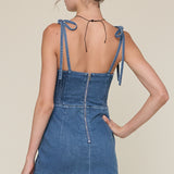 Side Slit Tie Strap Mini Dress