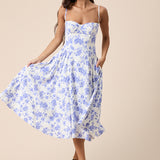 Floral Sweetheart Midi Dress