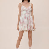 Floral V Neck Mini Dress - Burgundy, Women's Dresses Collection