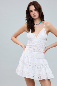 Detail Tiered Mini Dress