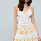 Floral Embossed Lace Mini Dress
