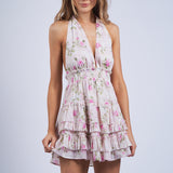 Floral Halter Top Mini Dress