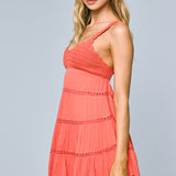 Crochet Scallop Mini Dress