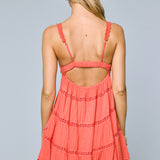 Crochet Scallop Mini Dress