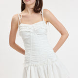 Tie Strap Tiered Ruffle Mini Dress