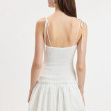 Tie Strap Tiered Ruffle Mini Dress