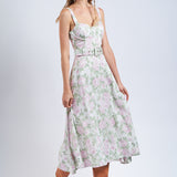 Floral Bustier Maxi with Belt
