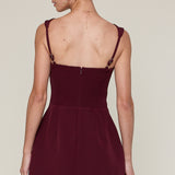 Mini Dress With Pockets - burgundy, womens dress collection