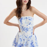 Lace Down Tube Mini Dress