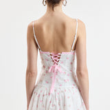 Lace Up Back mini Dress