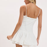 Double Lace Trim Layered Mini Dress
