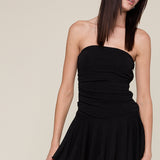 Textured Print Tube Mini Dress - black, womens dress collection