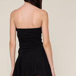 Textured Print Tube Mini Dress - black, womens dress collection