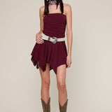 Textured Print Tube Mini Dress - plum, womens dress collection