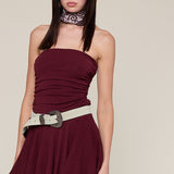 Textured Print Tube Mini Dress - plum, womens dress collection