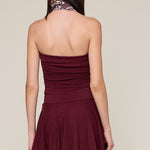 Textured Print Tube Mini Dress - plum, womens dress collection