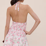 Floral Halter Scallop Smocked Mini Dress - Blush, Women's Dresses Collection