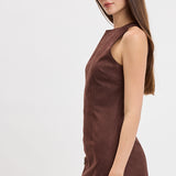 Boat Neck Inside Short Mini Dress