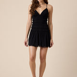 Smocked Lace Mini Dress