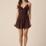 Smocked Lace Mini Dress