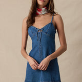 Sweetheart Front Tie Mini Dress