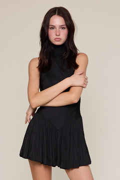 Turtleneck Mini Dress - black, womens dress collection